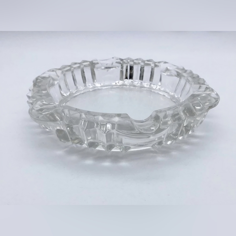 Vintage Round Cut Glass Ashtray